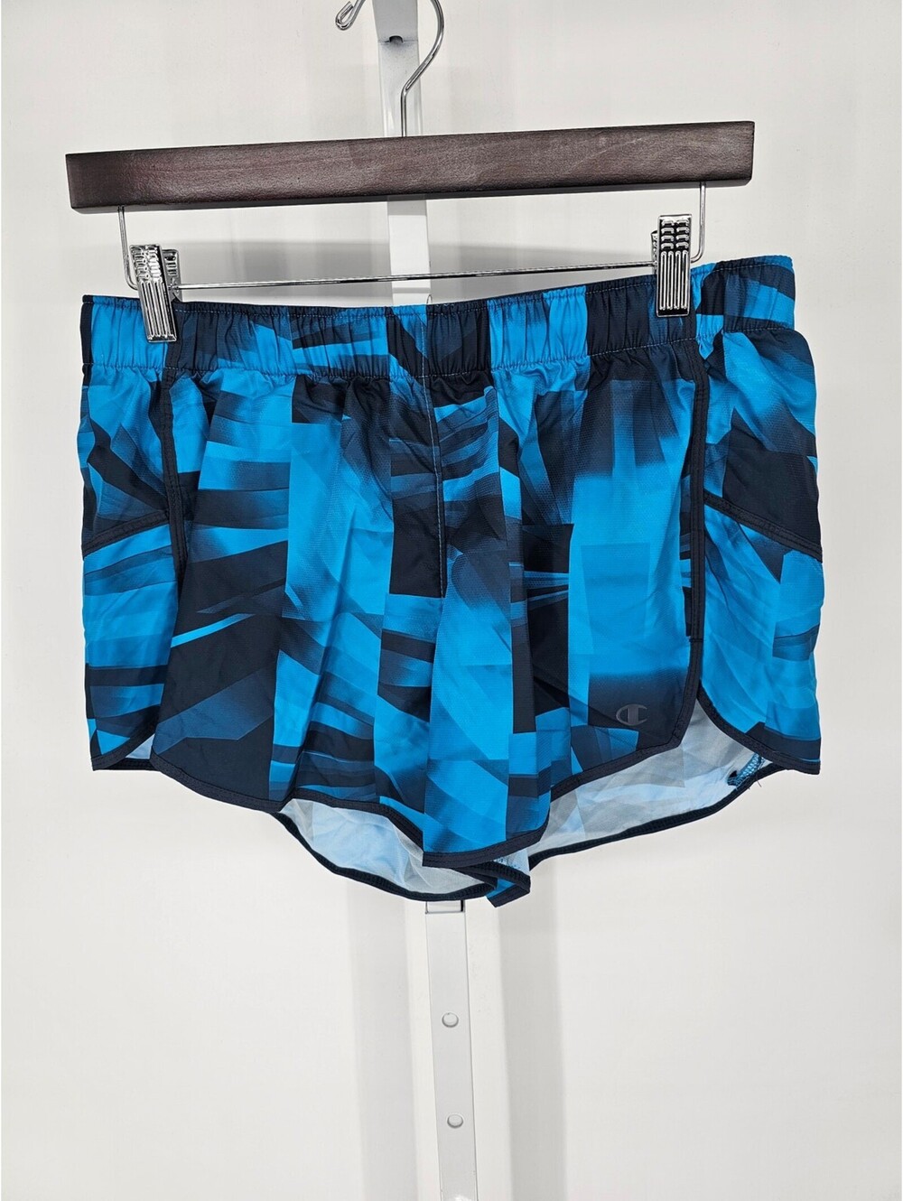 Champion PowerTrain Womens Sz M Lined Athletic Running Shorts Bright Blue